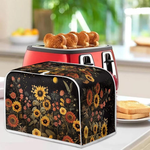 Toaster Dust Cover 4 Slice, Microwave Toaster Oven Grill Cover Stain Resistant Dust-proof Kitchen Small Appliance Cover with Top Handle for Kitche...