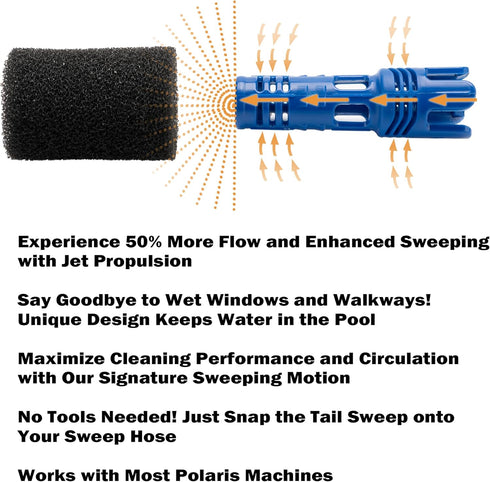 for Polaris Pool Cleaner Parts,Tail Sweep with Scrubber Replacement Part Fit for Polaris 3900 Sport, 380, 360, 280, and 180 Pool Cleaners...