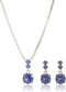 Nine West Silver-Tone and Purple Necklace and Earrings Set...