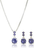 Nine West Silver-Tone and Purple Necklace and Earrings Set...