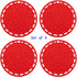 Silicone Hot Pads (Set of 4) - 6 in 1 Multi-Purpose Kitchen Tool, Pot Holder, Splatter Guard, Microwave Cover, Jar Opener, Decorative Trivet, Red,...
