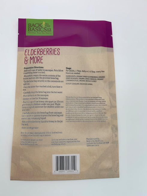 Elderberries & More Ultimate Syrup Mix - Makes Approx. 32 oz with Honey - Organic Dried Ingredients -Included Tea Bag - Elderberry, Rosehips, Hibi...