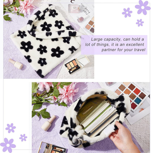 Plush Tote Bag Y2K Tote Bags for Girls Fluffy Shoulder Bag Women Furry Purse Handbag for Autumn and Winter...