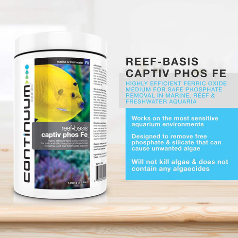 Continuum Aquatics Reef-Basis Captiv Phos Fe - Highly efficient ferric Oxide Filtration Media for Safe and Effective Phosphate Removal in Marine, ...