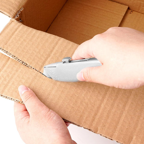 2 Pack Box Cutter Practical Utility Knife Retractable, Ergonomic Razor Knife, Box Cutters for Warehouse, Office, Exacto Knife Box Opener for Packa...