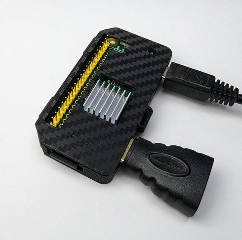 Compact Raspberry Pi Zero Protective Case (Black Carbon Fiber Look)...