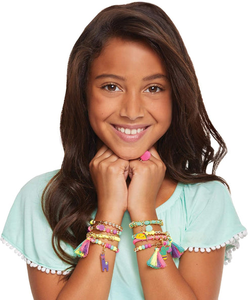 Make It Real: Neo-Brite Chains & Charms Kit - Create 10 Unique Cord & Tassel Charm Bracelets, 195 Pieces, includes Play Tray,DIY Playful Charm & J...