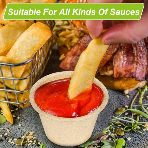 4 oz Small Paper Bowls, 100 Pack Chili Bowls Disposable, Compostable Bagasse Fiber Bowls, Microwavable Paper Bowls for Condiments Small Portion, S...