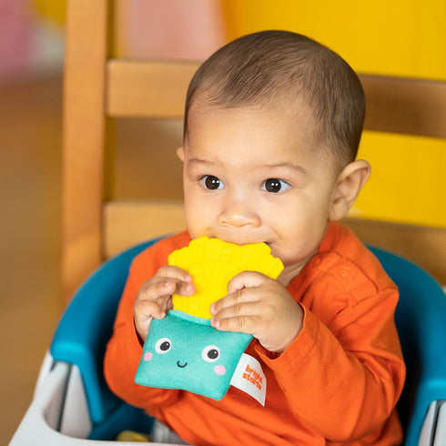 Bright Starts Side of Smiles French Fry Teether Toy with Crinkle Textures, BPA Free, Unisex, 3 Months+...