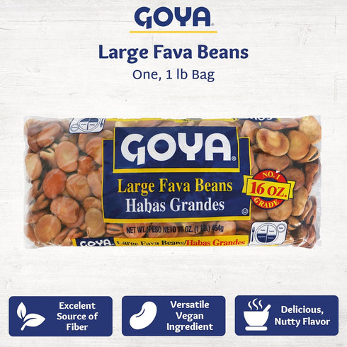 Large Fava Beans by Goya, Whole Dried Beans, Nutritious and Versatile, Rich in Fiber, 16oz. Bag...