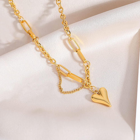 Cute Heart Necklaces for Women Mother's Valentines Day Gifts 18k Real Gold Plated Heart Necklace Small Heart Pendant Choker Necklaces for Women Da...