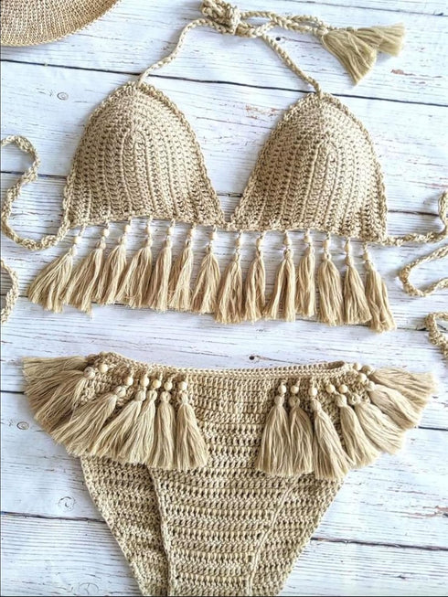 Summer Stretch (2-Skeins) Silky Effect HandKnitting Crochet 100% Elastic Microfiber Acrylic Bikini Yarn 2x100gr (2x438yds)(114368-Light Beige)......