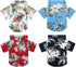4 Pieces Pet Summer T-Shirts Hawaii Style Floral Dog Shirt Hawaiian Printed Pet T-Shirts Breathable Cool Clothes Beach Seaside Puppy Shirt Sweatsh...