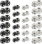 Kenkio 120 Sets Sew-on Snap Buttons Metal Snaps Fasteners Press Studs Buttons for Sewing, 8 mm and 10 mm,Black and Silver...