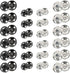 Kenkio 120 Sets Sew-on Snap Buttons Metal Snaps Fasteners Press Studs Buttons for Sewing, 8 mm and 10 mm,Black and Silver...