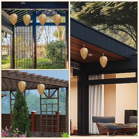 DECYOOL 6 Pack Mini Size Wasp Nest Decoy Hanging Fake Wasp Nest for Wasps Hornets Yellow Jackets...