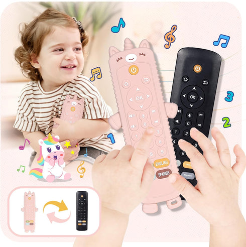 Baby Girl Toys - Baby Remote Control Toy with Unicorn Silicone Cover - Baby Musical Toys Toddler Toys with Realistic Play, Lights, and Sounds - 6,...