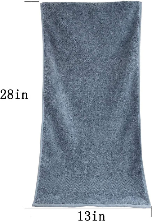 Cleanbear 100% Cotton Hand Towels, Highly Absorbent, Set of 2 (Blue-Grey), 13 x 28 Inches...