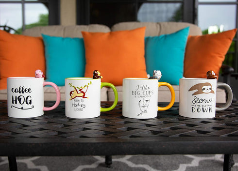 Pavilion Gift Company Slow The Sloth Down - Sloth Gray 17oz Dolomite Coffee Cup Mug...