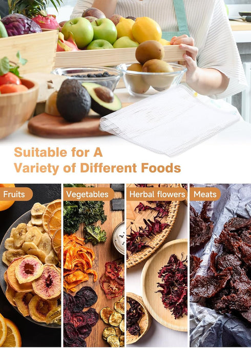 6 Pack Silicone Dehydrator Sheets (14 x 21 Inch) Premium Non-Stick Silicone Mesh Mat for Fruit Food Dehydrator Reusable Dehydrator Tray Liners for...