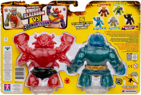 Heroes of Goo Jit Zu Stretch Strikers Versus Pack, 2 Figure Pack, Stretchy Action Figures, Stretchy Sir Thrashalot VS Crunchy Redback, Stretch up ...