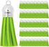 Mandala Crafts 100 Pcs Lime Green Faux Suede Tassels Bulk Keychain Making Supplies - Small Leather Tassels for Charms, Jewelry Making, and DIY Cra...