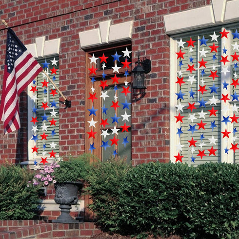 10 Pack 4th of July Decorations Red White and Blue Decorations - 130Ft/330 4th of july garland Patriotic Star Streamers Banner Garland Hanging Ind...
