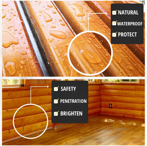 8 OZ Pure Tung Oil for Wood Finishing with Wood Brush, Waterproof Wood Sealer Indoor and Outdoor, 100% Pure Natural Tung Oil for Unfinished Bare W...
