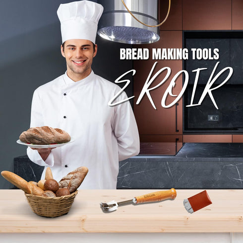 Hand Crafted Bread Lame Dough Scoring Tool in Wooden Storage Box for Sourdough Bread Baking - Dough Scoring Knife with 10 Extra Blades and a Prote...
