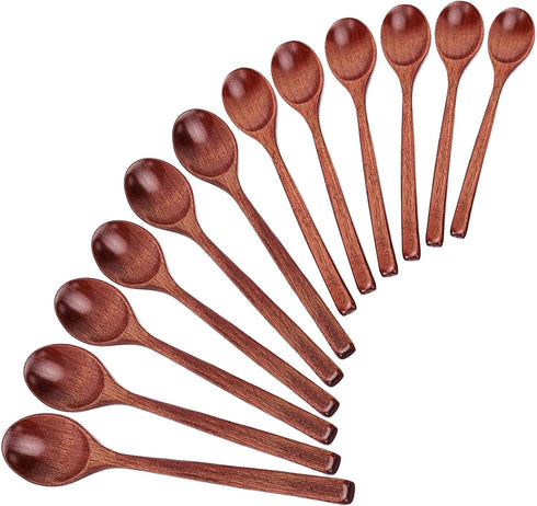 12pcs 9in Wooden Spoons, Soup Spoons Set, Long Handle Wooden Utensils for Cooking, Tasting, Serving, Stirring and Mixing (12pcs 9in)...