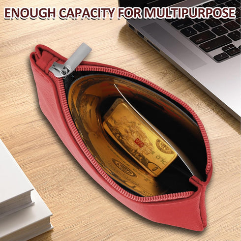 simarro 2Pcs Lychee Pattern Coin Purse, PU Zipper Portable Coin Purse Mini Change Wallet Coin Pocket for Women Credit Card ID Key Headset Lipstick...