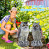 2 Pack Fake Owl Decoys to Scare Birds Away from Gardens and Rooftops, Great Horned Owl Bird Deterrents, Nature Scarecrow Plastic Owls Pest Repelle...