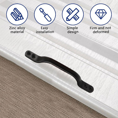 10 Pack Black Barn Door Handles, Heavy Duty Sliding Door Handle, Solid Steel Black Pull for Sliding Doors, Closets, Fences, Gates, Pantries, Garag...