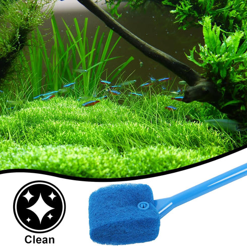 Ntrjtrss Fish Tank Cleaner, Double Sided Sponge Aquarium Cleaner Water Tank Cleaner - Fish Tank Algae Cleaner Fish Tank Glass Cleaner Tank Cleanin...