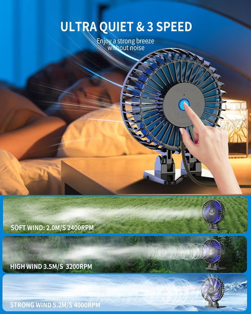 Desk Fan, USB Fan for Desk, Mini Desk Fan, 3 Speed Rotation Strong Wind, Protable Small Desktop Cooling Fan, Quite Mini Personal Fan for Home Offi...