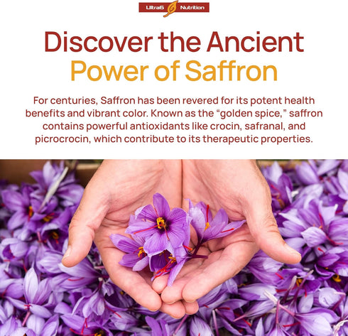 Happy Saffron Supplements - 100% Pure Saffron Extract Supplement - Mood Enhancer for Women & Men - Saffron Supplements for Eye Health Support - Sa...