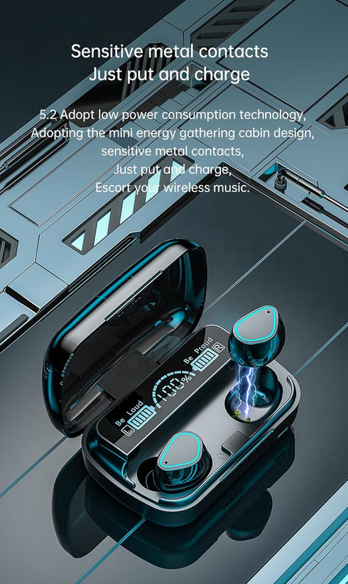 True Wireless Earbuds, 2024 Bluetooth Headphones 5.3 Earbuds, Waterproof Touch Control Ear Buds in-Ear Built-in Mic, with LED Power Display, IP7 W...