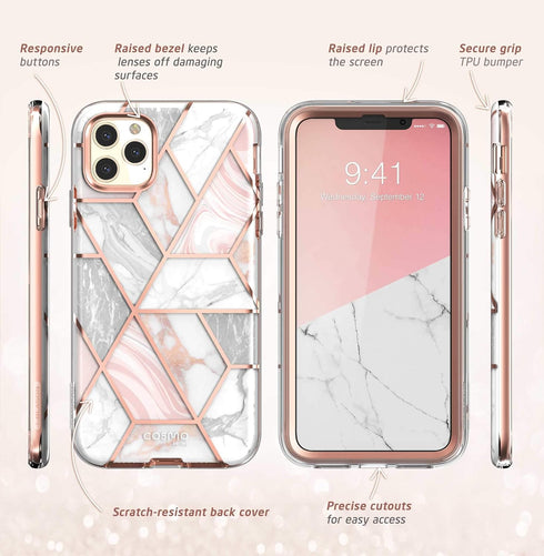 i-Blason Cosmo Series Case for iPhone 11 Pro 5.8 inch, Slim Full-Body Stylish Protective Case with Built-in Screen Protector (Marble)...