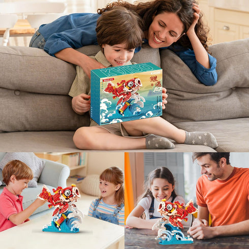 678 Piece STEM Building Block Toys 8.19" x 4.57" x 7.5"(L x W x H) Koi Fish Building Set with Base,Office or Home Decor,Creative Projects Crafts K...