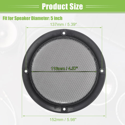 ACROPIX Universal 5" Car Speaker Grills Cover Mesh Round 5 Inch Audio Speaker Subwoofer Guard Protector Case with Mounting Screws Iron Red - Pack ...