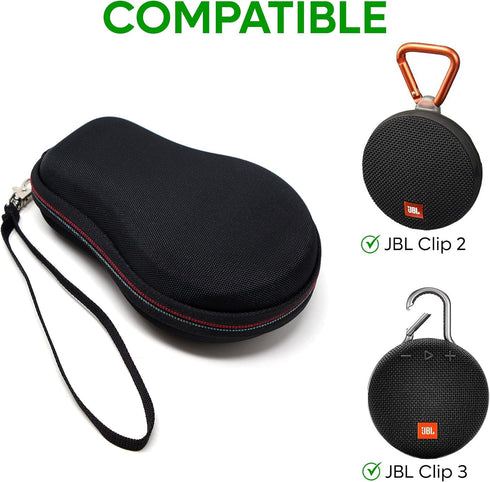 Travel Hard Carrying Case for JBL Clip 3, JBL Clip 2 Wireless Waterproof Bluetooth Speaker, Storage Case for USB Cable and Charger - Black...