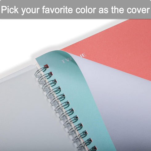 TWONE Graphing Notebook, Spiral Graph Notebook with 80 Sheets/160 Square Grid Paper, 5.5 x 8.25 Inches (1 Pack)...