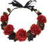 Flower Crown Girls Floral Headpiece - Artificial Burgundy Roses Wedding - Bridal Boho...