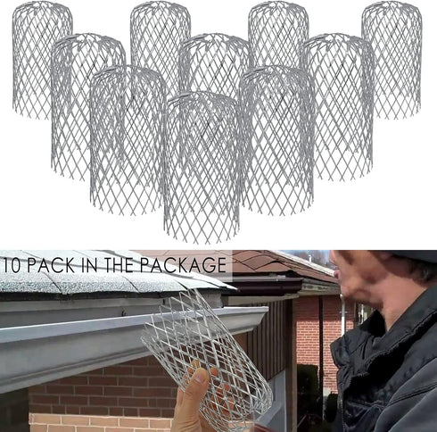 Gutter Guard 3” Leaf Filter Gutter Strainer 10 Pack Aluminium Filter Strainers for Preventing Blockage from Clogging Sewer Pipes...