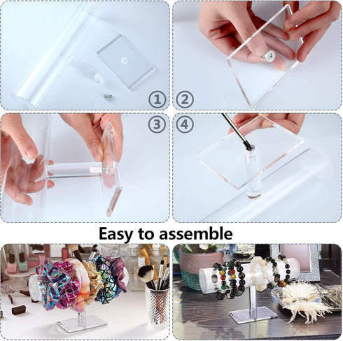 Maitys Hovering Acrylic Bracelet Jewelry Display Stand Holder Acrylic T Bar Necklace Display Stand Jewelry Holder Organizer(Clear)...