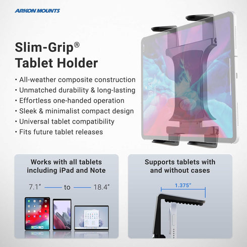 ARKON Mounts - Heavy Duty Drill Base Tablet Mount Secure Grip Versatile Compatibility Professional-Grade Durability Easy Installation Sturdy Table...