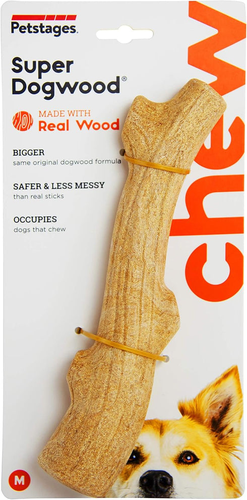Petstages Super Dogwood Dog Chew Toy, Medium - Safe & Long Lasting Chewable Sticks Made of Natural Wood and Durable Synthetic – USA Made...