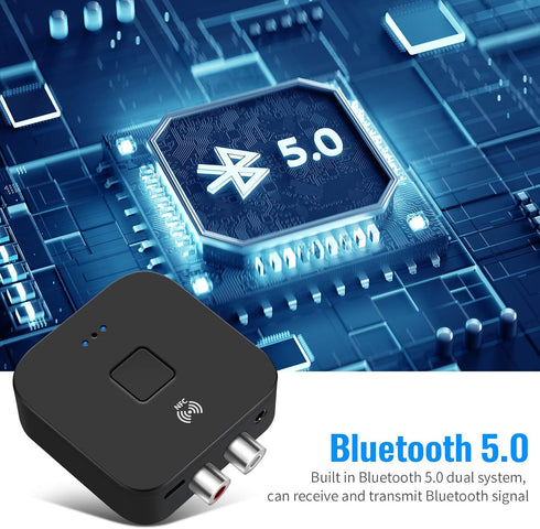 BEZO 5.0 Bluetooth Audio Receiver Adapter,NFC Wireless Bluetooth Extender,3.5mm AUX or RCA Input Speaker,Amplifier,Car Audio,Headphone,Home Stereo...