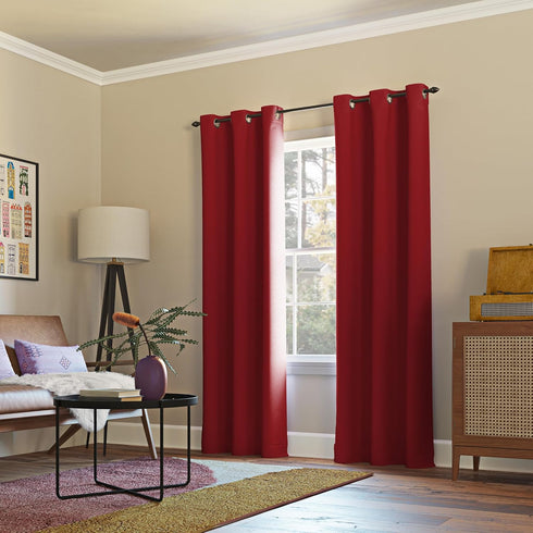 Sun Zero Easton Energy Saving Blackout Grommet Curtain Panel, 40" x 84", Red...