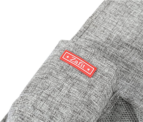 Linen 4 Pockets Bedside Caddy, Bedside Storage Organizer with Water Bottle Holde for Magazine, Remotes, Phone (Grey)...